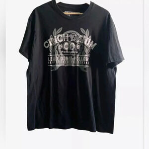 Cinch Denim Men's crewneck t-shirt XL black Graphic Logo Spellout Pattern